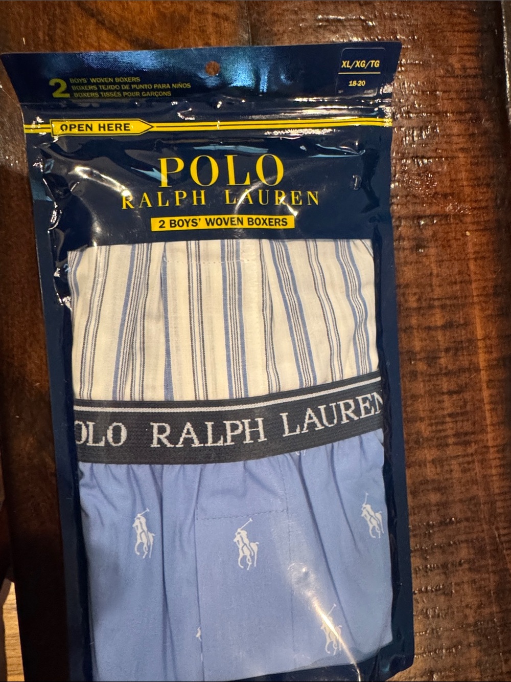 Polo by Ralph Lauren Boys' Light Blue and White Woven Boxers - 2 Pack